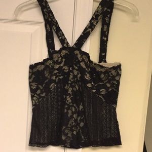 Black Lace Halter Top